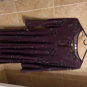Purple flower dress with slip underneath
